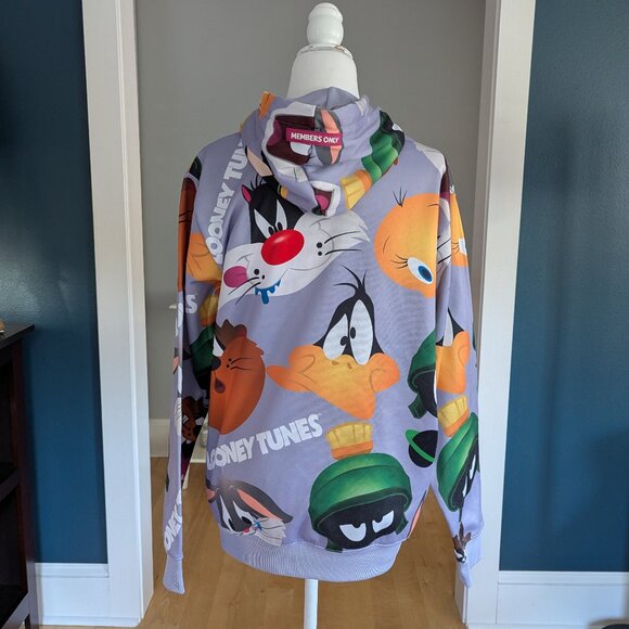 Loony Tools Men's Members Only Graphic Hoodie Purple Size Medium Unisex - Picture 6 of 14